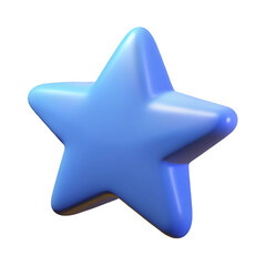Obraz premium 3D Cartoon Star Icon Isolated on White Background – Plastic Style Rendering