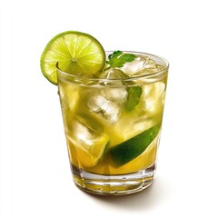 Refreshing cocktail with lime and mint