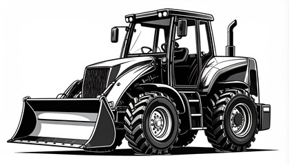 Powerful Farm Tractor with Loader.