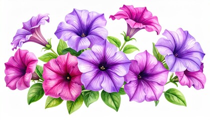Purple and Pink Petunias Bouquet.