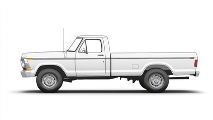 Side view of a vintage white pickup truck (1)