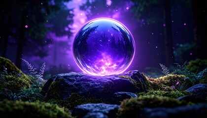 Purple Orb Forest Night Magic.