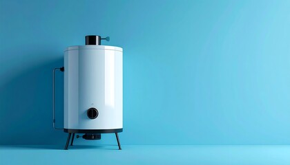 Naklejka premium Modern Water Heater, Blue Background - Minimalist design