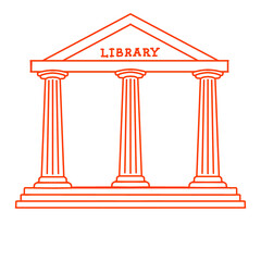 greek column library building illustration