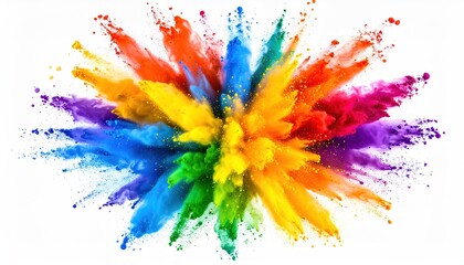 Rainbow powder explosion burst.
