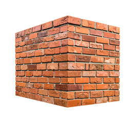 Fototapeta premium brick wall isolated on transparent background