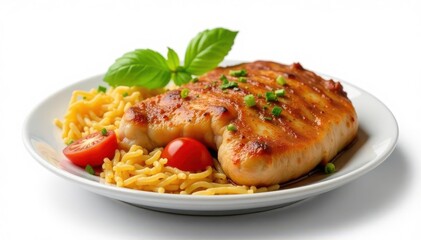 Close-up of untouched meal, isolated on white, nutrition, table, forgo