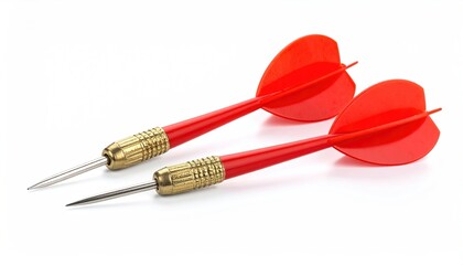 Red Darts on White Background.