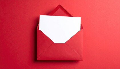 Red Envelope with Blank Card, and Red Background.