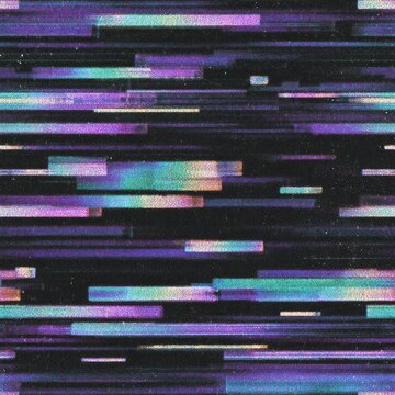 Seamless looping VHS static with purple and cyan glitch patterns