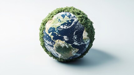 Fototapeta premium Earth Day Concept on White Background – World Environment Day 