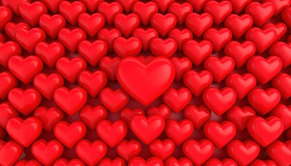 Red Hearts Background Pattern.