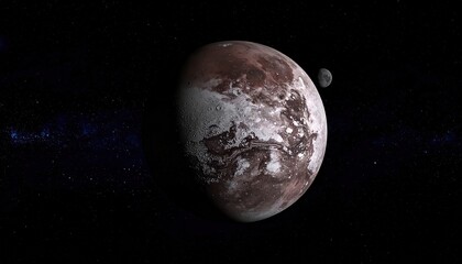 Red Planet with Moon, and Space.