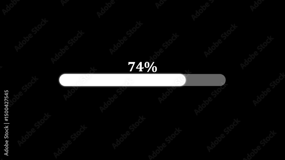 Fototapete Progress bar showing 39 percent loading. Animated progress bar at 39 percent on a dark background illustrating data processing and downloading concepts visualization of progress and loading