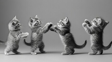 Playful Kittens: Adorable Gray Tabby Cats