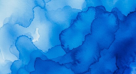 Obraz premium Abstract Watercolor Blue Background Illustration With Ink Texture And Paint
