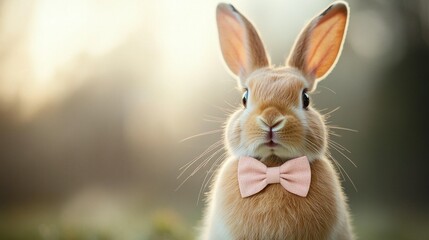 Obraz premium Adorable Bunny in Bow Tie