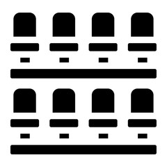 stadium bench seat vector icon © mnauliady