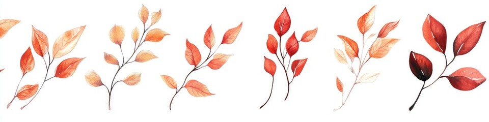 Watercolor autumn leaves