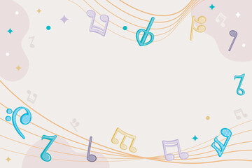 Pink pastel song note sign background in horizontal screen