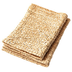 Minimalist Woven Straw Beach Mat with a Refined Design Isolated on Transparent Background