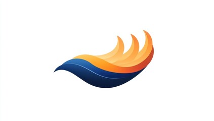 Obraz premium Abstract logo design with orange and blue flowing forms