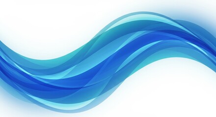 Fototapeta premium Abstract Wave Illustration In Shades Of Blue On A White Background