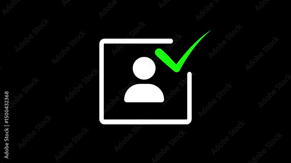 Poster verified profile indicated by green checkmark. animated profile icon with green check mark indicatin