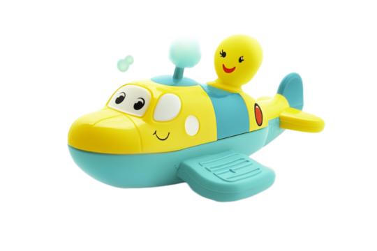 Cute Yellow Baby Bath Toy Airplane fun blue play  