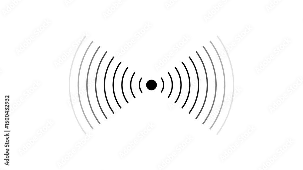 Poster wireless icon showing signal and coverage. animated digital wireless signal icon visualizing transmi