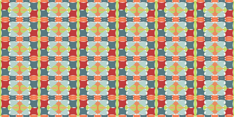 Seamless geometric pattern in ethnic style for your design, painted by hand.