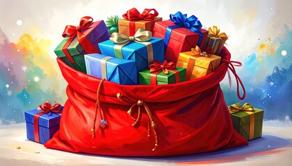 Festive Gifts in Santas Sack.