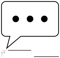 Fototapeta premium Speech bubble outline with three dots inside representing waiting, typing, or silent communication. Ideal for dialogue, messaging, contemplation, online interaction, chat, minimal design flat simple