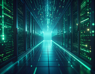 Abstract Huge Corporate Computer Data Center