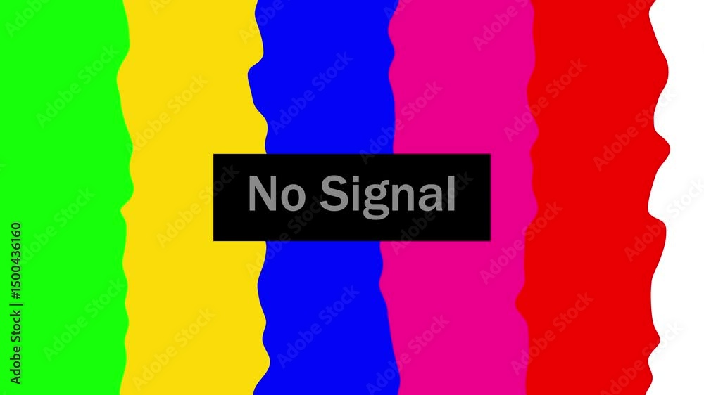 Poster colorful test pattern on classic no signal screen. classic television no signal screen colorful test