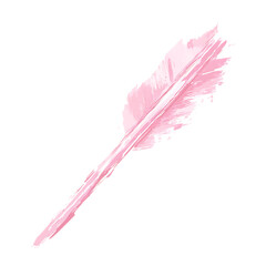 Artistic Arrow with Dynamic Brush Strokes in Soft Pink Isolated on Transparent Background