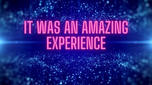 Amazing Experience: Glowing Text on Abstract Particle Background - Powered by Adobe