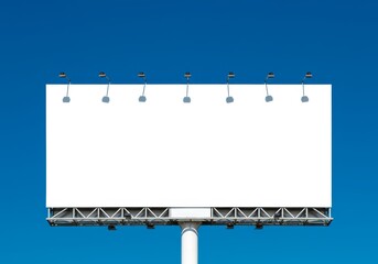 Obraz premium Large Blank Billboard Against Clear Blue Sky Photo for Advertisement Display