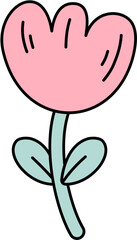 retro cute flower illustration