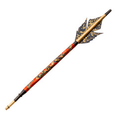 A Silk Arrow with Chinese Qilin Clouds Imperial Gua Isolated on Transparent Background