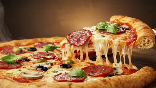 pizza with salami