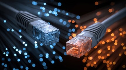 Network cables and fiber optics data transmission