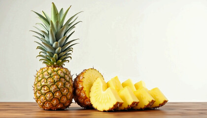 pineapple on a wooden table