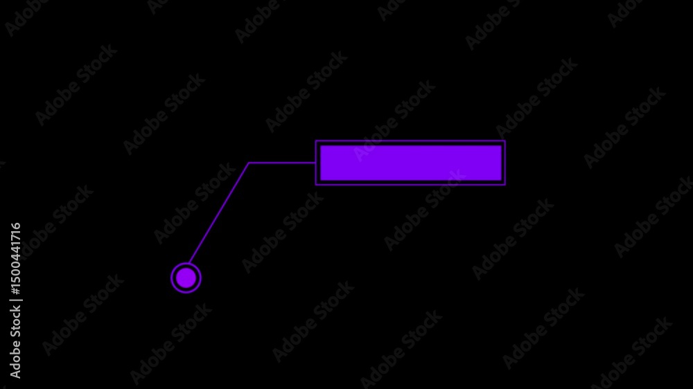 Poster tech data display with purple hud graphic. minimalist hud element with purple graphic displaying dat