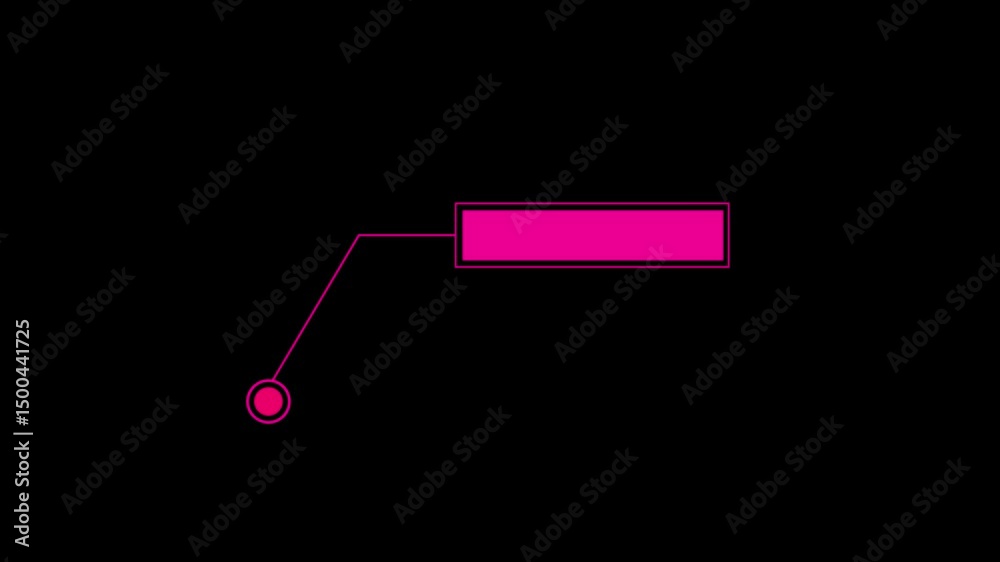 Poster hud element with data visualization. animated pink digital hud element with data points and lines on