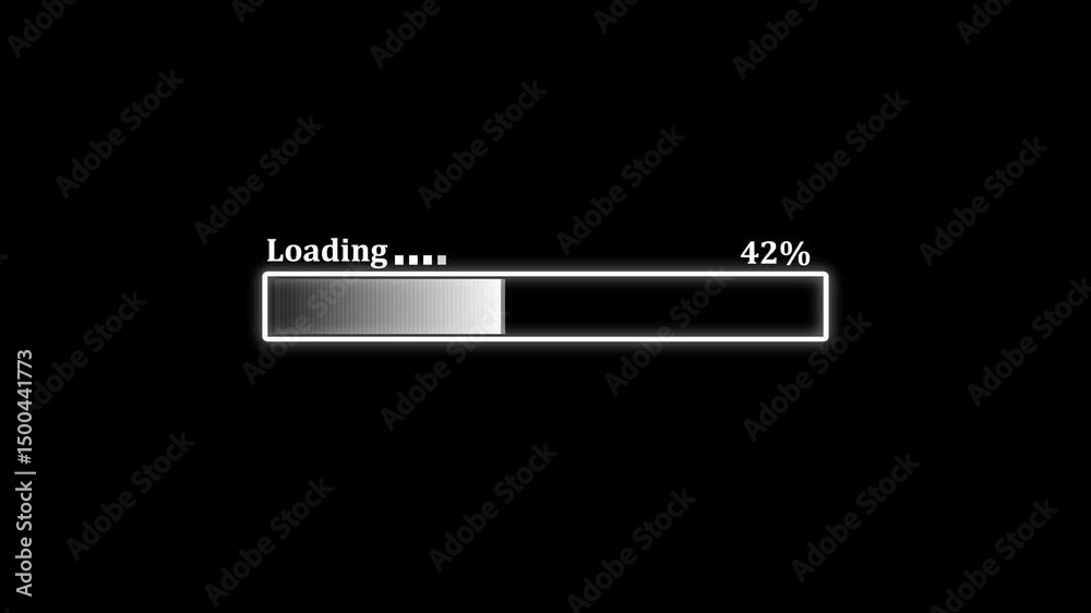 Poster loading bar with percentage showing digital progress. animated loading bar with percentage display o