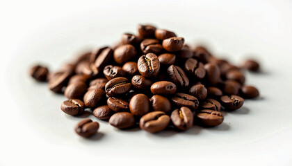 Naklejka premium coffee beans on a white background