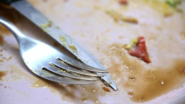 video of an empty plate of finished food