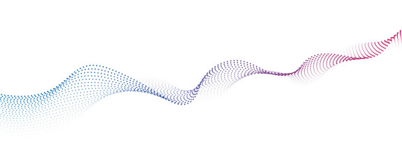 Flowing Dot Wave halftone gradient pattern on transparent background	

