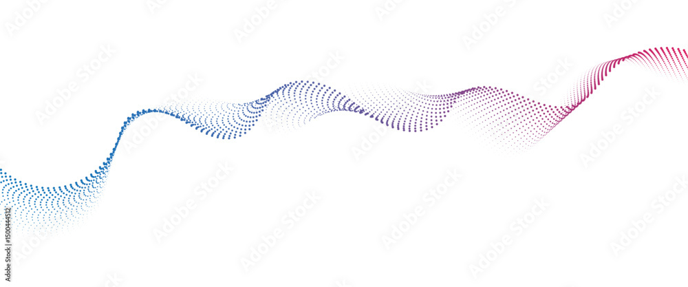 Aufkleber Flowing Dot Wave halftone gradient pattern on transparent background	
